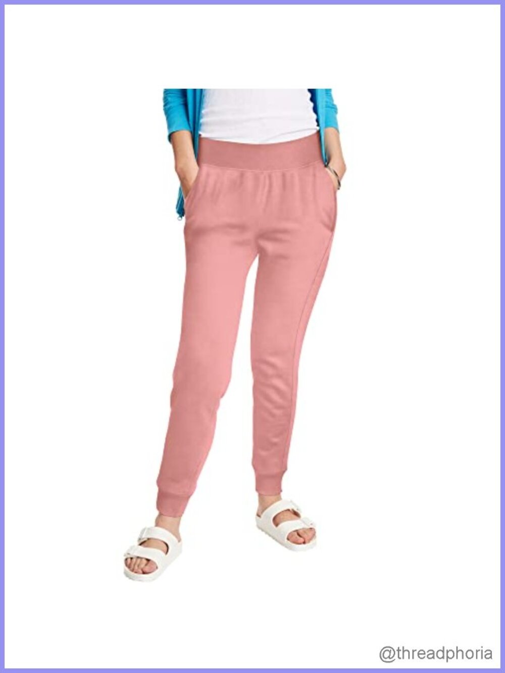 Women's Midweight Cotton-Blend Fleece Sweatpants with Pockets Joggers